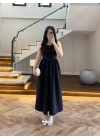 (ÖN SİPARİŞ )SİYAH TAŞLI KUŞAKLI ELBİSE -3970