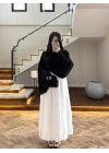 SİYAH TENSEL DRAPE BLUZ-D31096