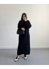 SİYAH UZUN TRİKO ELBİSE