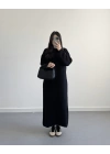 SİYAH UZUN TRİKO ELBİSE