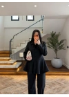 SİYAH VOLAN DETAY CEKETLİ TAKIM - 9224