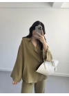 SUN HAKİ MÜSLİN KİMONO TAKIM