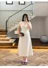 TAŞ KAYIK YAKA ELBİSE -8722