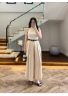 TAŞ KEMERLİ ETEKLİ PANTOLON-51354