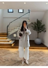 TAŞ KUŞAKLI APOLETLİ KISA TRENÇ -7738