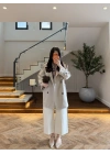 TAŞ KUŞAKLI APOLETLİ KISA TRENÇ -7738