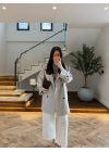 TAŞ KUŞAKLI APOLETLİ KISA TRENÇ -7738