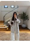 TAŞ KUŞAKLI APOLETLİ KISA TRENÇ -7738