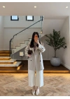 TAŞ KUŞAKLI APOLETLİ KISA TRENÇ -7738