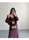 TENSEL MÜRDÜM GÖMLEKLİ ELBİSE