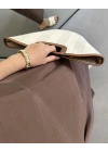 TENSEL KAHVE GÖMLEKLİ ELBİSE