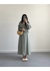 TENSEL MİNT YEŞİL GÖMLEKLİ ELBİSE
