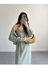 TENSEL MİNT YEŞİL GÖMLEKLİ ELBİSE