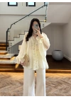 TEREYAĞ SARISI DANTELLİ GÖMLEK -5108