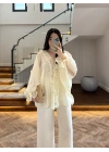 TEREYAĞ SARISI DANTELLİ GÖMLEK -5108