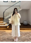 TEREYAĞ SARISI DANTELLİ GÖMLEK -5108