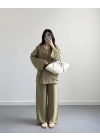 TINY YAĞ YEŞİL MODAL KİMONO TAKIM