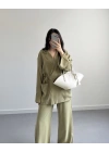 TINY YAĞ YEŞİL MODAL KİMONO TAKIM