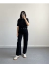 ULTRA YÜKSEK BEL STRAİGHT FİT MODEL SİYAH JEAN