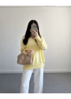 V YAKA PİNTEREST KAZAK SARI