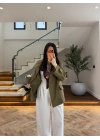 YAĞ YEŞİL GENİŞ YAKALI PARKA-7739