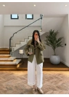 YAĞ YEŞİL GENİŞ YAKALI PARKA-7739