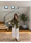 YAĞ YEŞİL GENİŞ YAKALI PARKA-7739