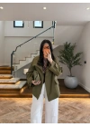 YAĞ YEŞİL GENİŞ YAKALI PARKA-7739