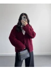 YUMOŞ ÖNDEN BAĞLAMALI HIRKA BORDO