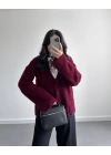 YUMOŞ ÖNDEN BAĞLAMALI HIRKA BORDO