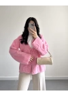 YUMOŞ ÖNDEN BAĞLAMALI HIRKA PEMBE