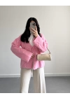 YUMOŞ ÖNDEN BAĞLAMALI HIRKA PEMBE