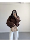 ZR MODEL SÜET BOMBER CEKET KAHVE