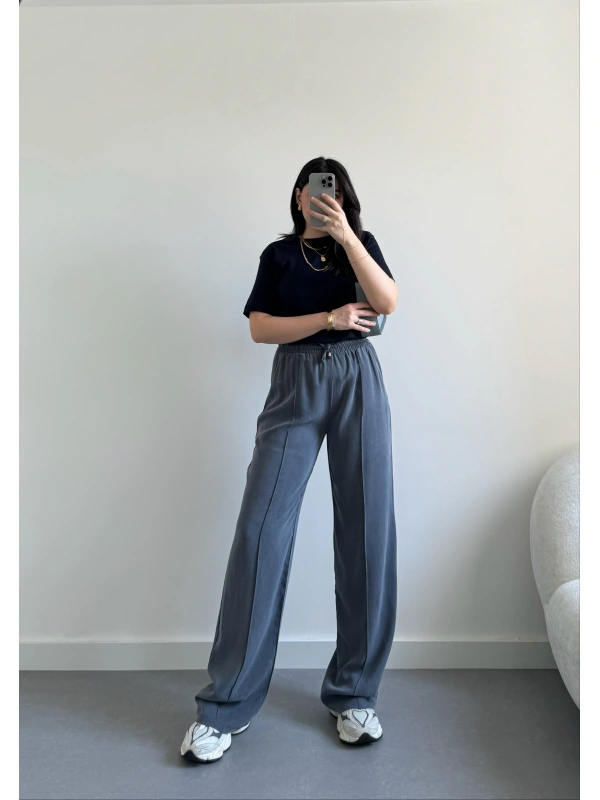 MSD mavi/gri tensel palazzo pantolon