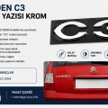 Citroen C3 Bagaj Yazısı Krom 2003-2009