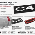Citroen C4 Bagaj Yazısı Krom Arka Bagaj Amblemi 2003-2009 Uyumlu