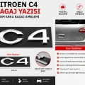 Citroen C4 Bagaj Yazısı Krom Arka Bagaj Amblemi Logo Uyumlu