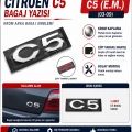 Citroen C5 Bagaj Yazısı Krom Arka Bagaj Amblemi 2003-2009 Uyumlu