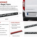 Ford Connect Yeni Kasa Bagaj Yazısı Krom Arka Bagaj Amblemi 2014 ve Üzeri Uyumlu