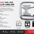 Honda Civic 1996-1998 Ön Panjur Amblemi Krom H Logo Ön Arma Uyumlu