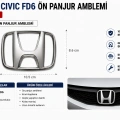Honda Civic FD6 Ön Panjur Amblemi Logo 2007-2012 OEM Yedek Parça