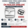 Honda Civic VTEC2 2003-2005 / Honda Jazz Uyumlu Ön Panjur Amblemi Krom Görünümlü