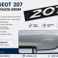 Peugeot 207 Bagaj Yazısı Krom 2007 ve Üzeri