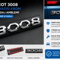 Peugeot 3008 Bagaj Yazısı Krom Arka Bagaj Amblemi 2020 ve Üzeri Uyumlu