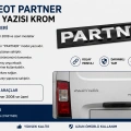 Peugeot Partner Bagaj Yazısı Krom 2008 ve Üzeri