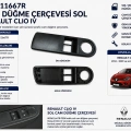 Renault Clio 4 Sol Cam Düğme Çerçevesi Sürücü Kapı Paneli Çerçevesi 809611667R