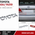 Toyota Bagaj Yazısı Krom Arka Bagaj Amblemi Lexus Corolla 2003-2017 Uyumlu