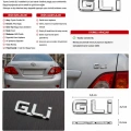 Toyota Corolla GLi Bagaj Yazısı Krom Amblem Arka Bagaj Logo Uyumlu