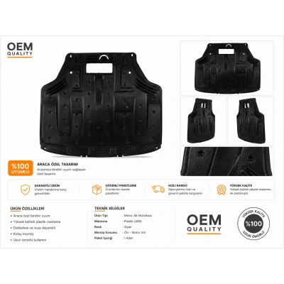 MOTOR ALT MUHAFAZA İZOLASYONLU ÖN ENJEKSİYON FIESTA CCN 12>17 FIESTA VI 08> TOURNEO COURIER C4A 14> (1.KALİTE ENJEKSİYON) 8A616P013BD İZL