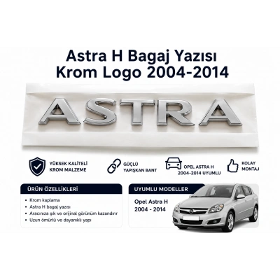 Opel Astra H Bagaj Yazısı Amblemi Krom Logo 2004-2014